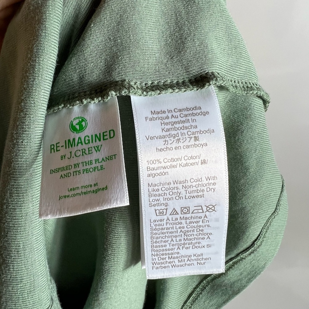 J. CREW Perfect Fit Square Neck Half Sleeve Knit Top Olive Womens Small - Picture 5 of 6